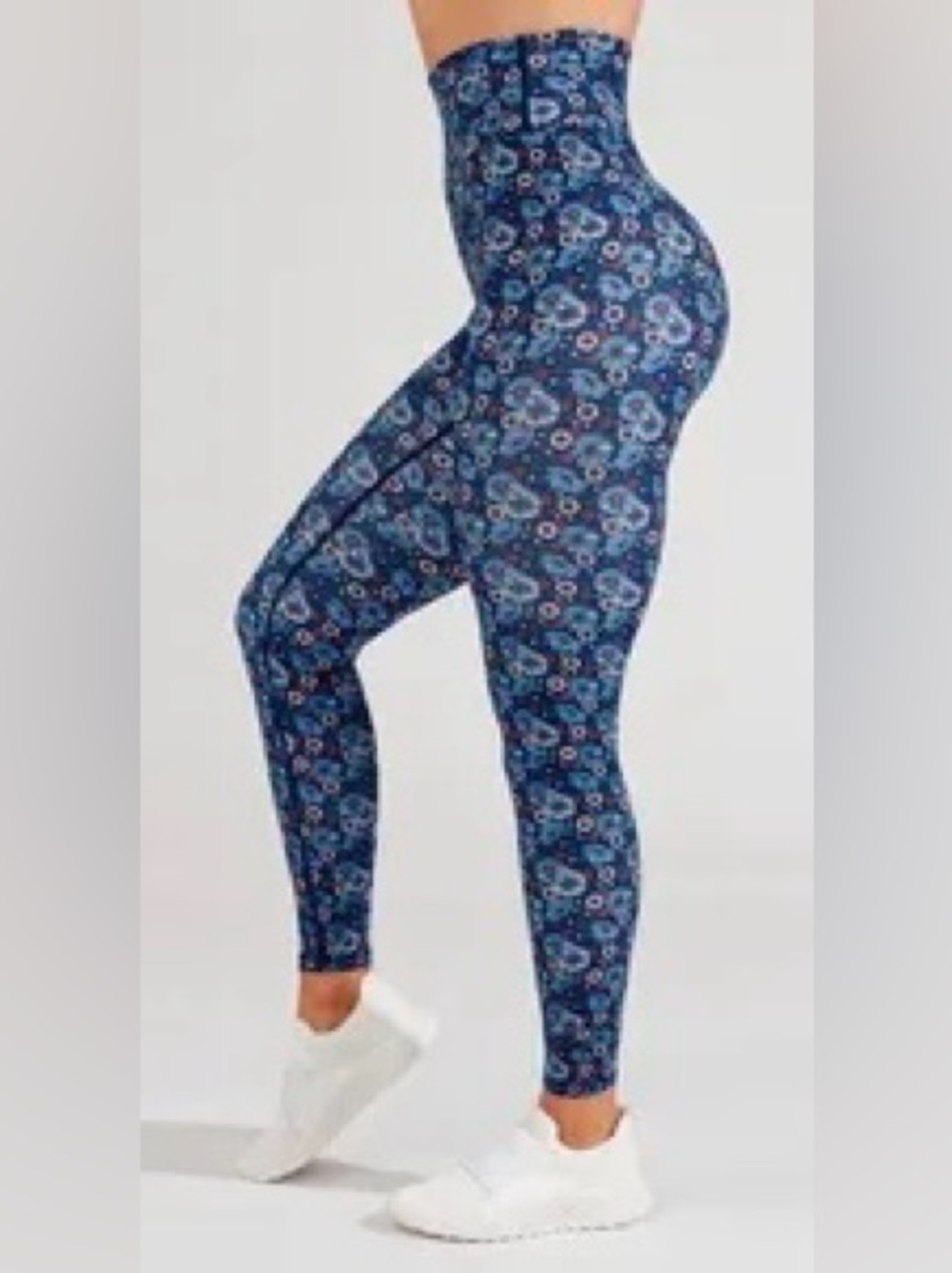 Buffbunny XS High-Waisted Rosa Blue Floral Print Women’s Leggings